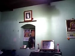 Blonde plays with her pussy