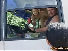Sex on a huge bed